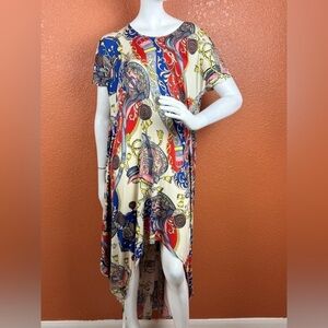 Love in Red and Blue High Low Dress one size. E82